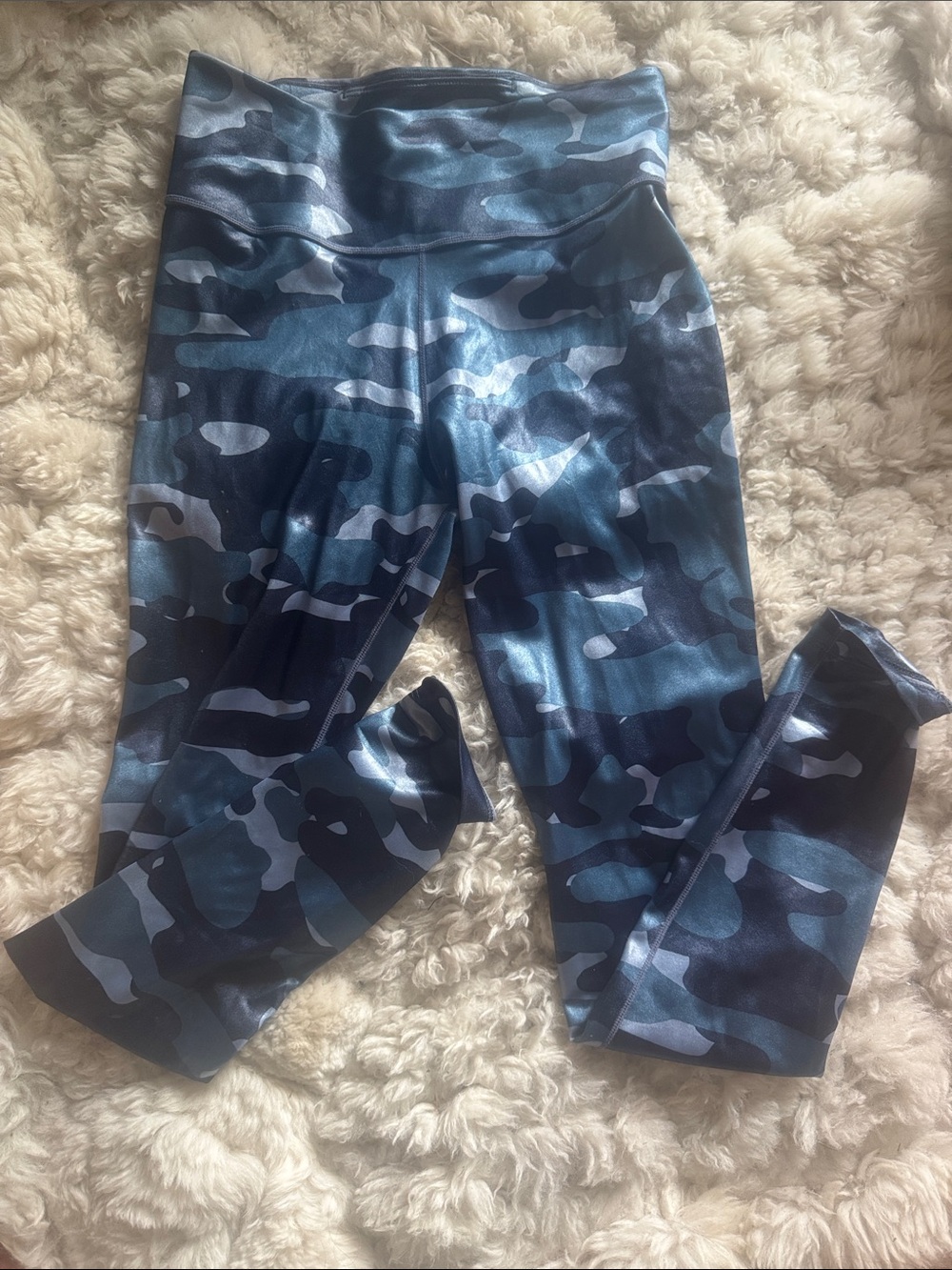 Nike Blue Camo High-Rise Workout Leggings